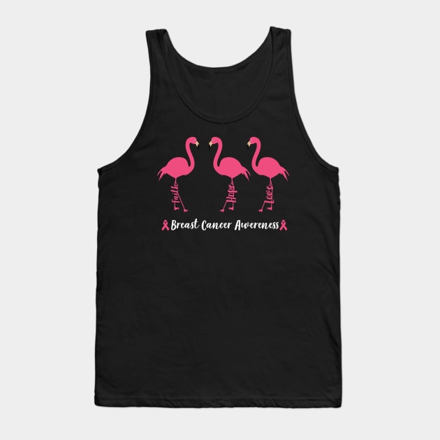 Breast cancer awareness pink flamingo Tank Top by trendybestgift